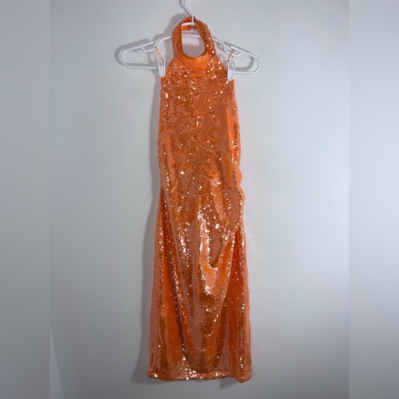 Caroline Constas Bright Orange High Neck Embellished Loud Luxury Maximalist NEW - Picture 5 of 13